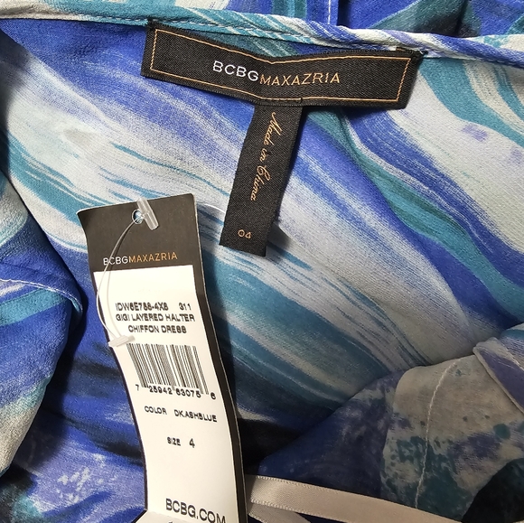 BCBG Maxazaria silk chiffon "Gigi" dress L - Picture 7 of 9